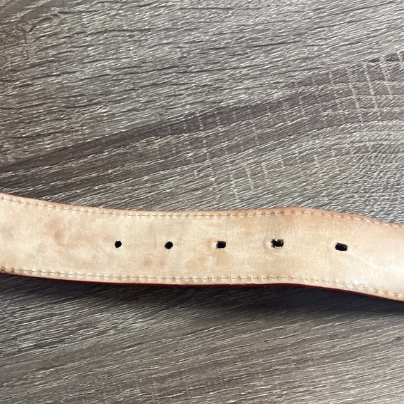 Mens Pre Owned Links & Kings Italian Smooth Leather Golf Belt Size 40 Black &Red - Picture 6 of 11